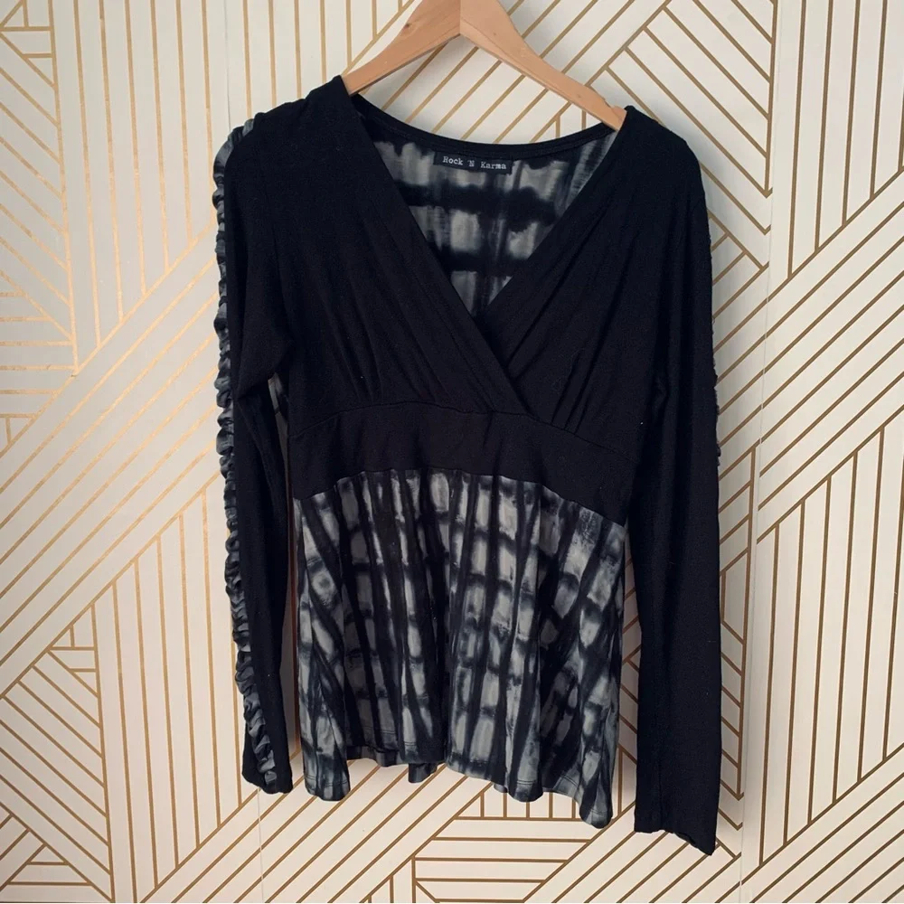 Rock n Karma 2 piece set abstract geometric patchwork skirt set asymmetrical M - Picture 5 of 14